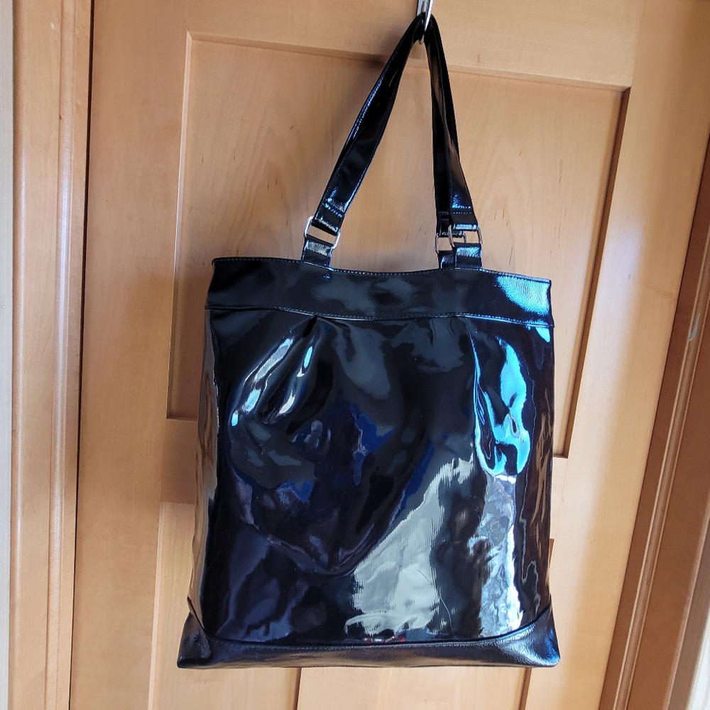 Black Patent PVC TOTE